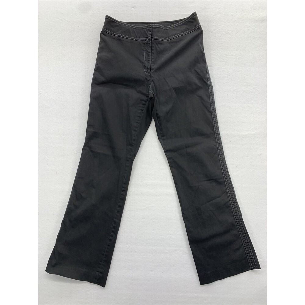 Apostrophe Women's Pants Size 10 Black Boot Wide Leg Flat Front Casual